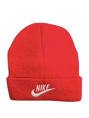 Nike Kids Red Cuffed Beanie-New